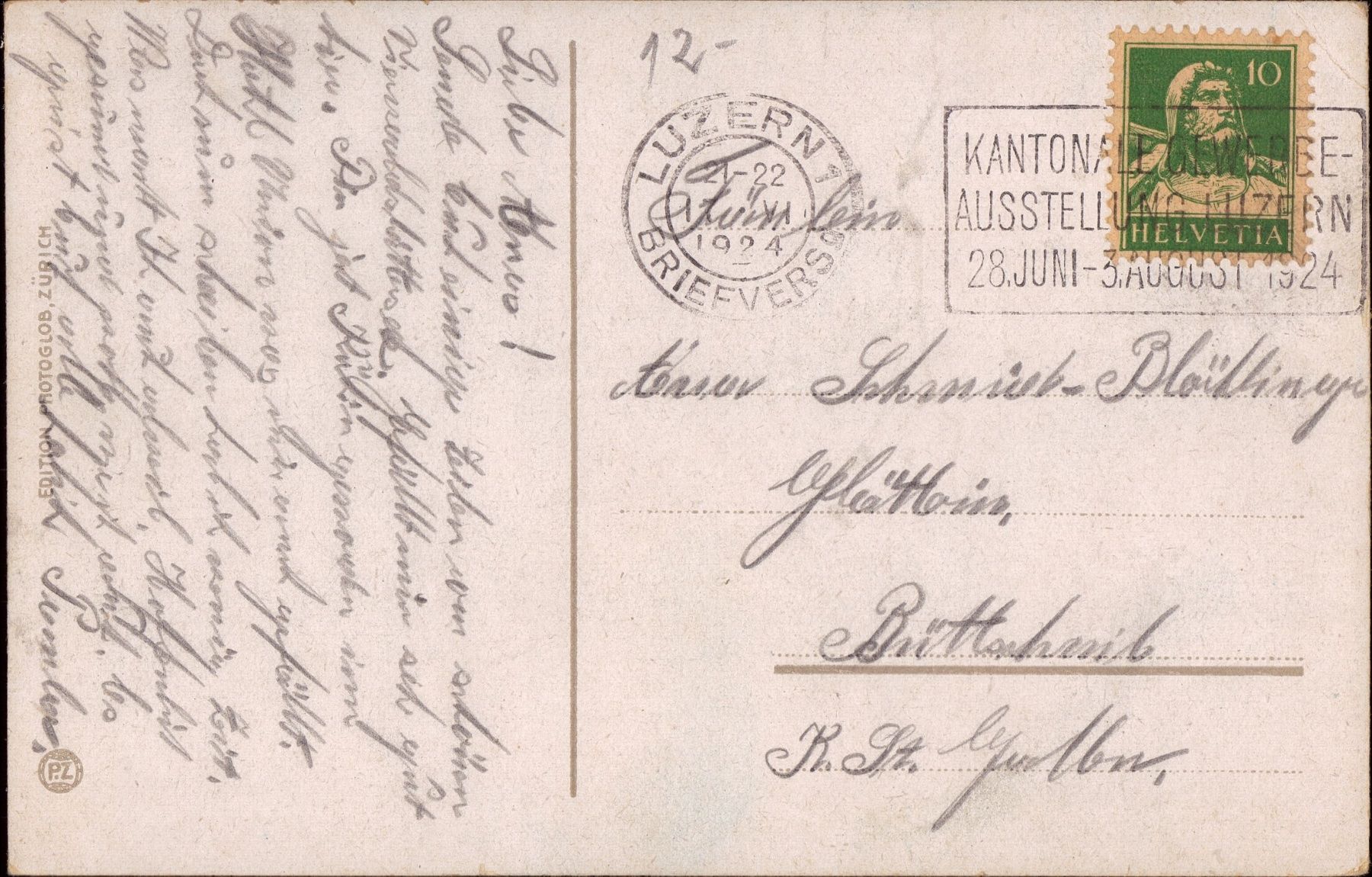 Cartoline postali: 1924 AK Weggis – Usato da Eggersriet venduto da stamp303 1