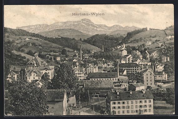 Cartoline postali: AK Herisau-Wilen, Teilansicht, 1921 – Usato da Berlin venduto da bartko-reher