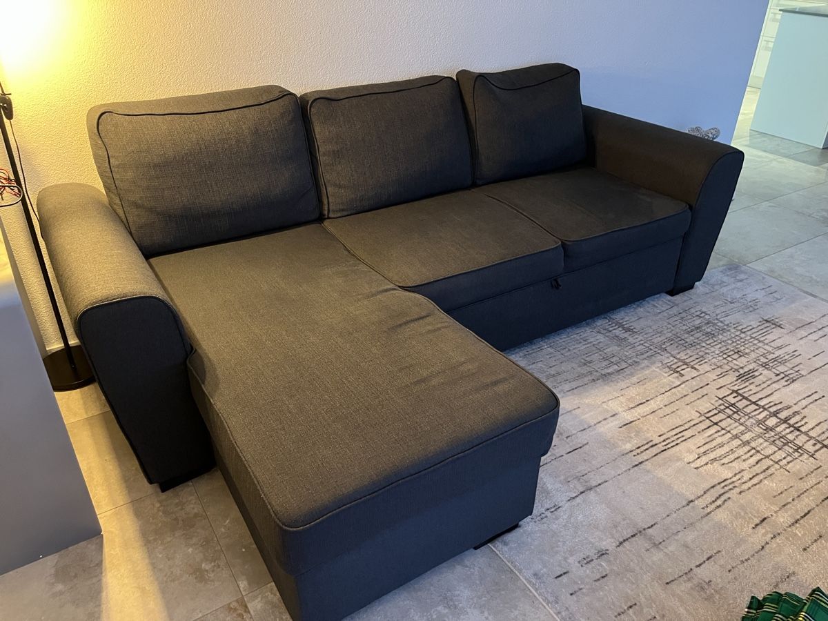 Conforama Divani: Couch/Bettsofa Dunkelgrau 250cm L-Shape  – Usato da Immensee venduto da kgam 6
