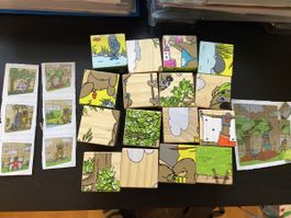 Holzspielwuerfel puzzle 4x4 Bruno Bär