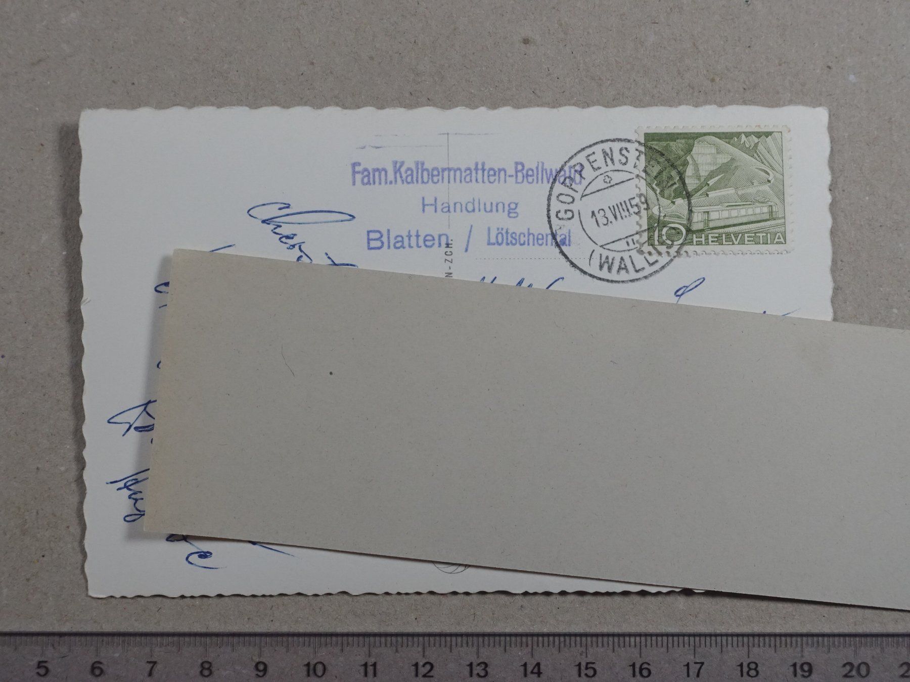 Cartoline postali: Blatten, Lötschental, Lötschenlücke, 1959 – Usato da Lenzburg venduto da fh1 1