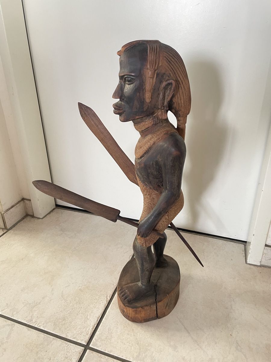 Skulpturen & Statuen: Art Africain Statue Ancienne Guerrier Africain Massai Bois – Gebraucht aus Vallamand von Bricbracbroc82 1