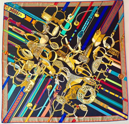 Superbe foulard HERMES-Paris "Concours d‘Étriers" 2011+box