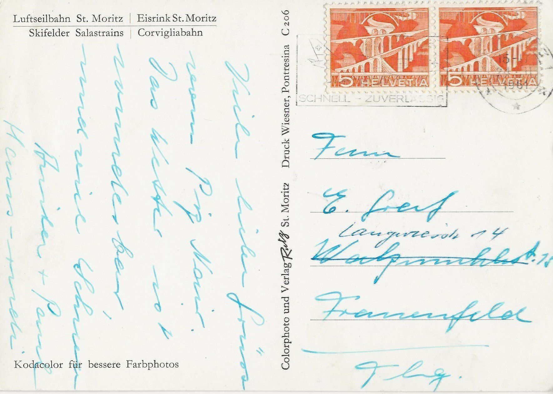 Cartes postales: St. Moritz,Luftseilbahn,Corvigliabahn – D'occasion à Frauenfeld par Merk52 1