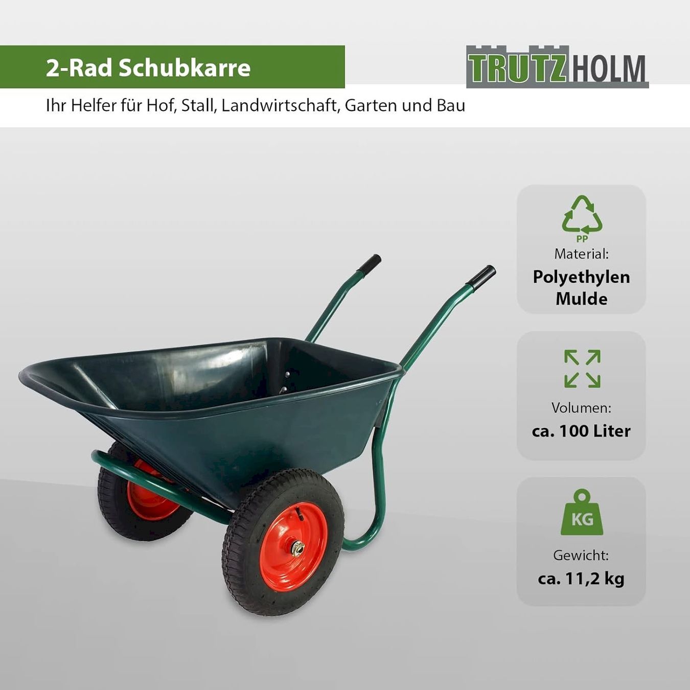 Sonstiges: TrutzHolm 2-Rad Schubkarre 100 L – Neu und originalverpackt aus Bottighofen von zaap 3