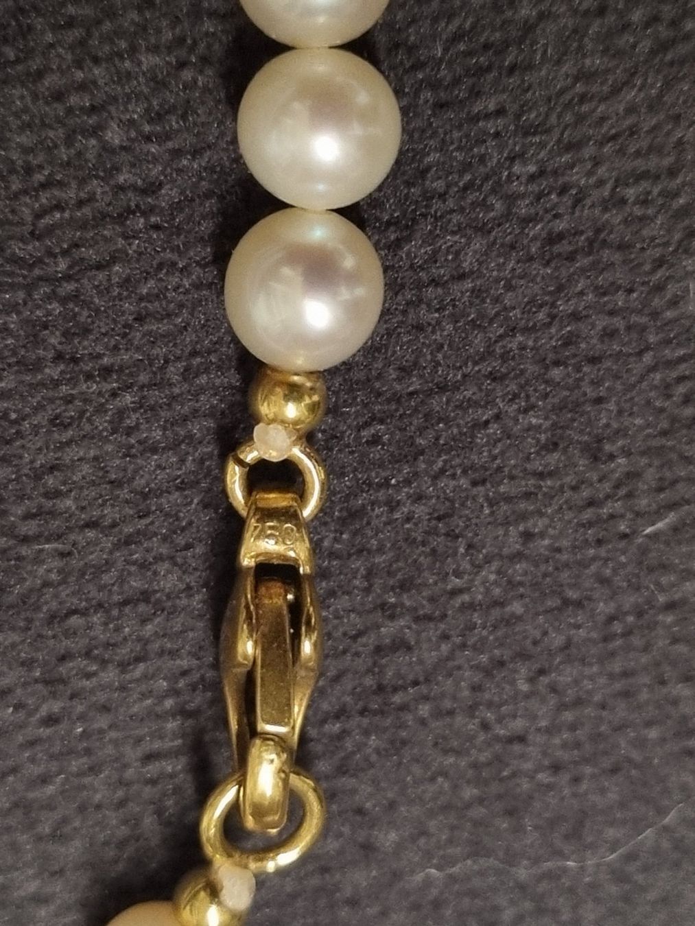 Catenine: Perlenkette /Halskette echte Perlen, 18 K Gold – Usato da Frick venduto da Geheim007 2