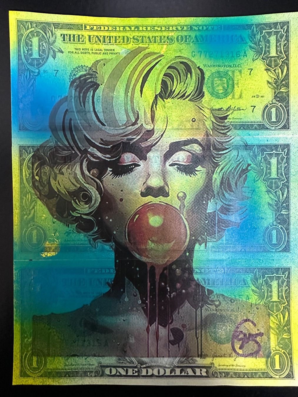 Dipinti: SMG: Bubble Monroe, Geldkunst, Echte Dollars, UNIKAT – Nuovo (secondo la descrizione) da Meilen venduto da Smgdesign 3