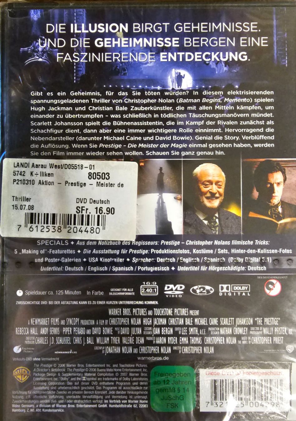 Alle DVDs: Prestige - Die Meister der Magie – Neu und originalverpackt aus Wahlen b. Laufen von Cg10 1