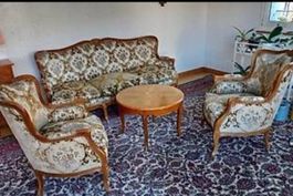 Vintage Sitzgruppe, Sofa, Sessel und Tisch Top!...