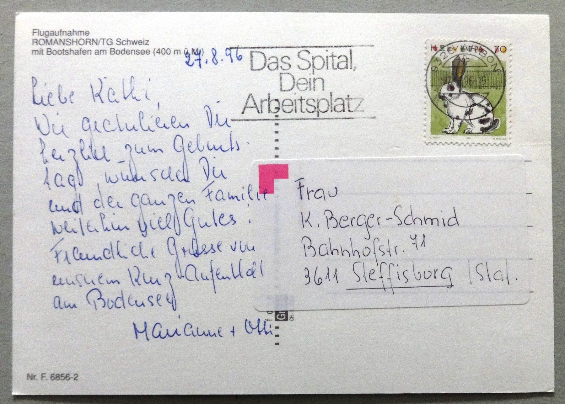 Ansichtskarten: Romanshorn/TG mit Bootshafen am Bodensee – Gebraucht aus Fétigny von Billy2miny 1