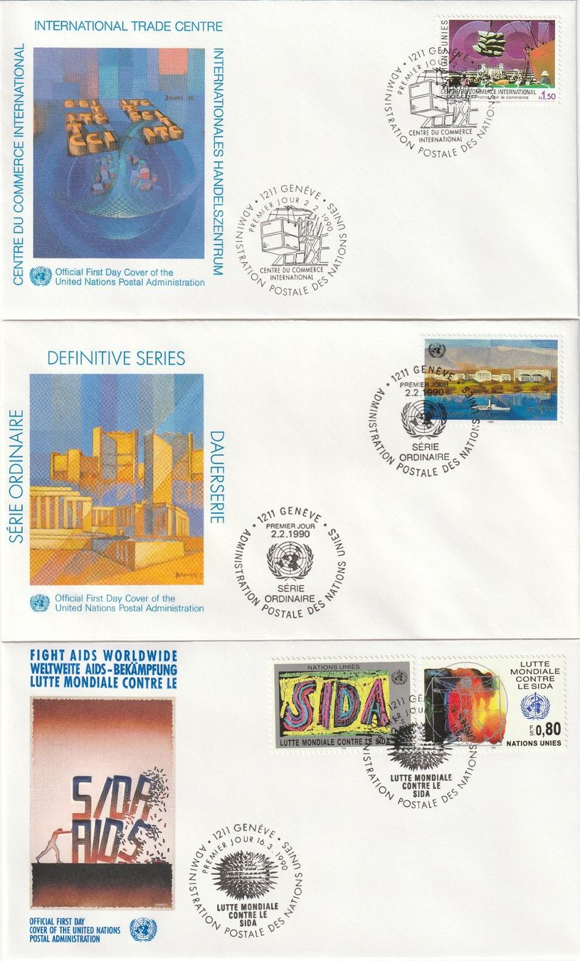 Tutti i francobolli: UNO-in Schweizer Währung: 9 FDC 1990 – Nuovo (secondo la descrizione) da Buttisholz venduto da wbr_wdw8