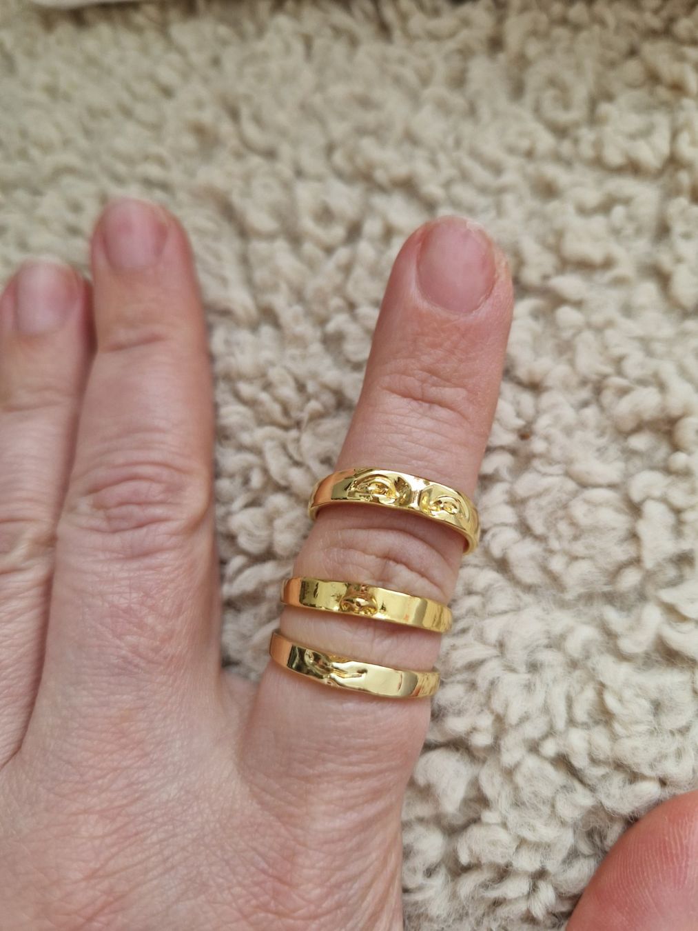 Anelli: Goldener Statement Ring mit Gesicht, neuwertig, Grösse 54 – Usato da Erlinsbach SO venduto da ULIKH 2