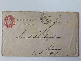 Tübalibrief von Strengelbach nach Schoren über Zofingen 1871