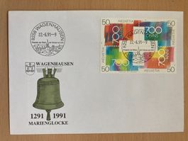 Schweiz 1991 700 J Eidgenossenschaft 4er-Block Marienglocke