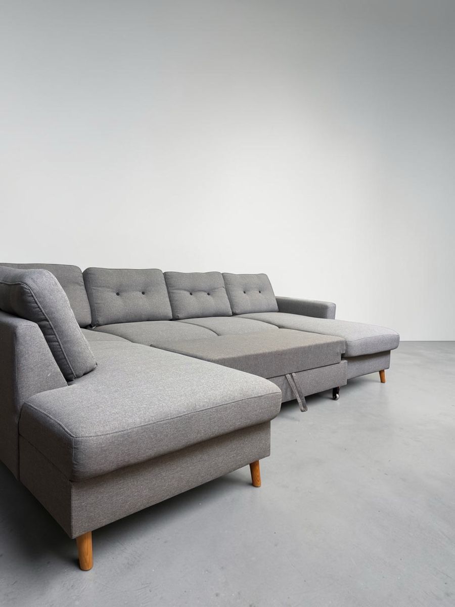 Divani: U-FÖRMIGES SOFA KLASSIKER GRAU MIT SCHLAFFUNKTION – Usato da Bachenbülach venduto da Sofalab.swiss 7