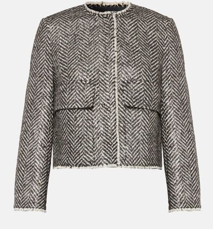 Luisa Cerano elegante Blazer, Gr. 36, schwarz-weiss metalisé