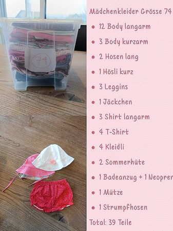 Mädchen Kleiderpaket Gr. 74, 39 Teile