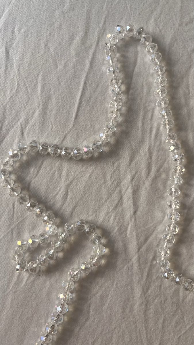 Catenine: Collana Vetro lunga perle trasparenti strass ottimo stato – Usato da Lugano venduto da yul_fhg2 2