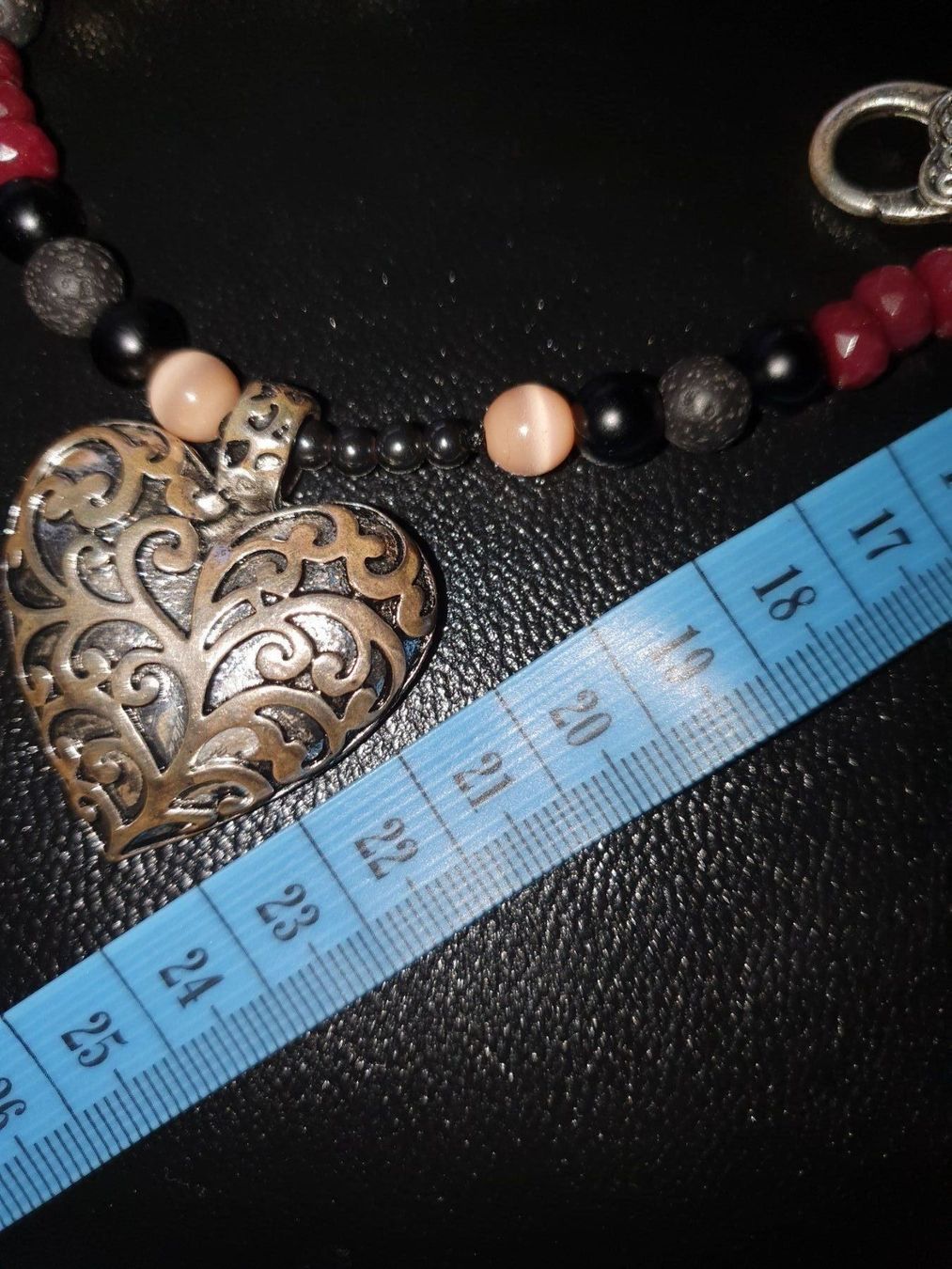 Catenine: Herzen Kette aus Rubi und Lava – Usato da Benglen venduto da Meercat3 5