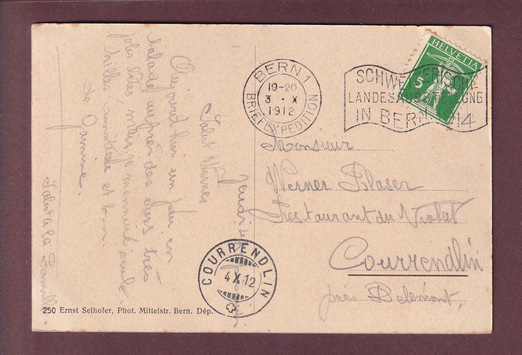 Cartoline postali: BERN - Bärengraben - 1912 – Usato da Pully venduto da nicecards 1
