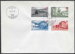 1948: FDC Pro Patria Serie B38-41 Stempel ET deutsch Bern