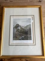 Stich Schloss Ortenstein am Rhein gerahmt Zustand gut