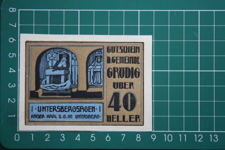 currency voucher austria grödig 40 heller 1920