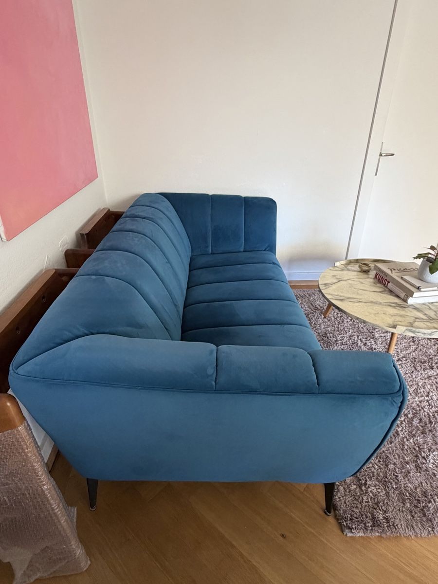 Divani: Blue Velvet Sofa 2-Seater, 2024 – Usato da Zürich venduto da cha_xbr2 2