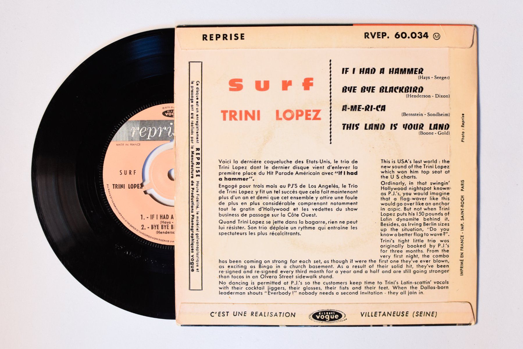 Dischi in vinile: Trini Lopez - Surf, If I Had a Hammer – Usato da Belmont-sur-Yverdon venduto da ag97 1