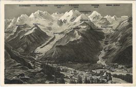 Antike Ansichtskarte Pontresina mit Berglandschaft (GR)
