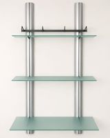 Design-Wandregal Aluminium/Glas – Media-/TV-Regal