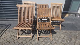 Holz Klappstühle Set 5 Stck. Gartenmöbel gebraucht