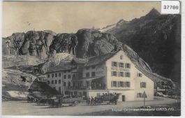 Hotel Grimsel-Hospitz - 2 Postauto - animee belebt 1924