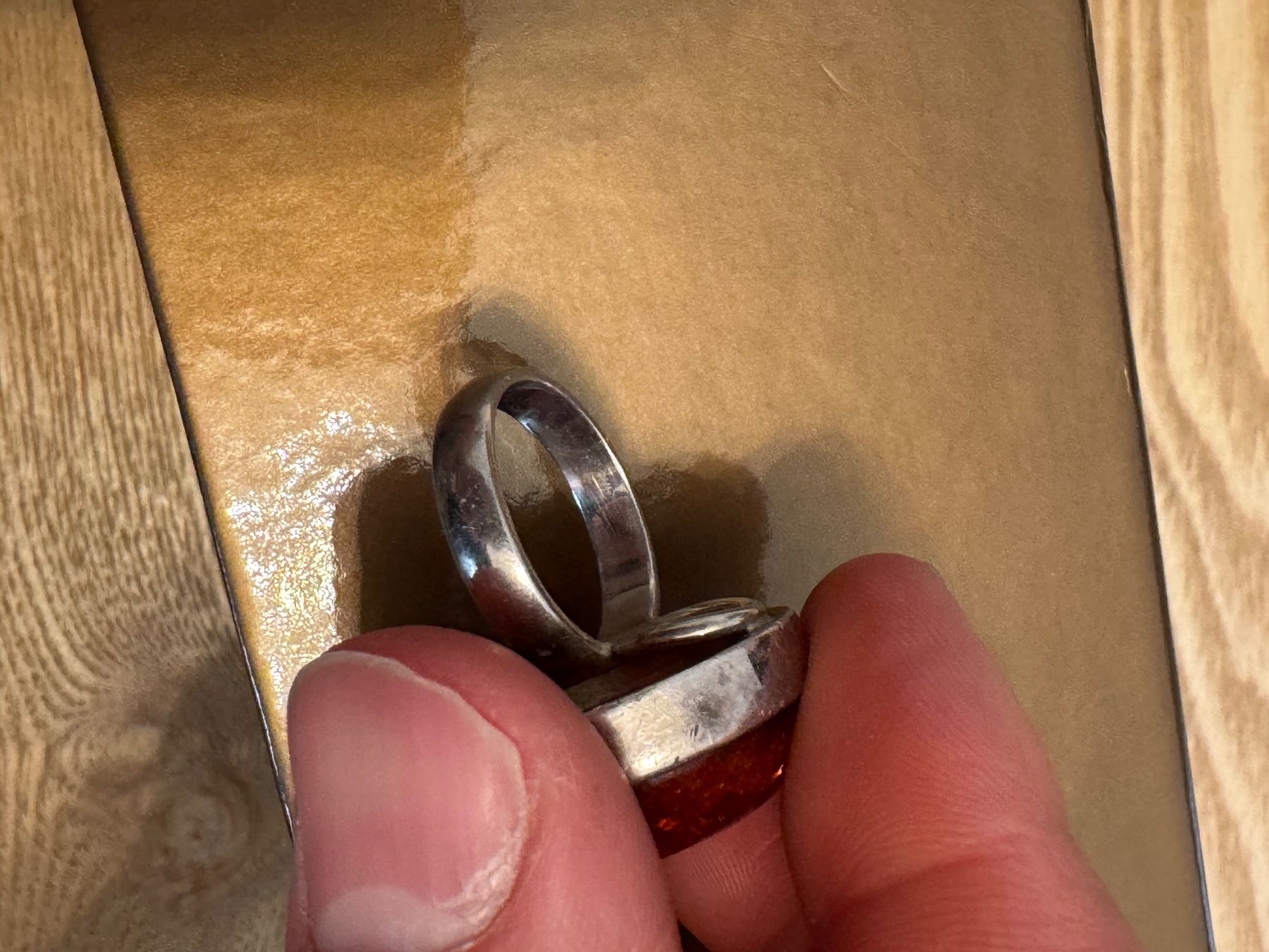 Anelli: Echt Bernsteinring 800 Silber – Usato da St. Gallen venduto da mania03 2