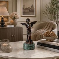 Bronze Engel Amor Figur H. Moreau Marmorsockel guter Zustand