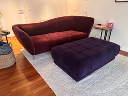 Sofa and Ottoman velvet style sofa