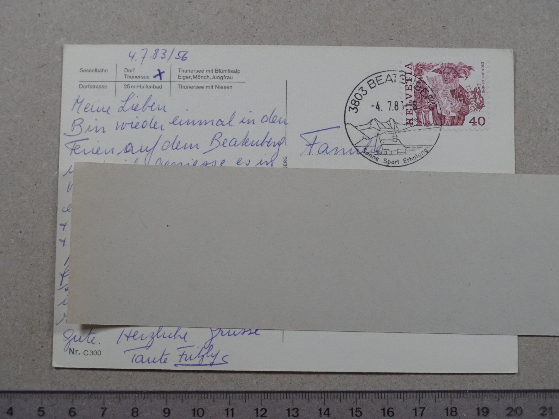 Ansichtskarten: Beatenberg, 1983 – Gebraucht aus Lenzburg von fh1 1