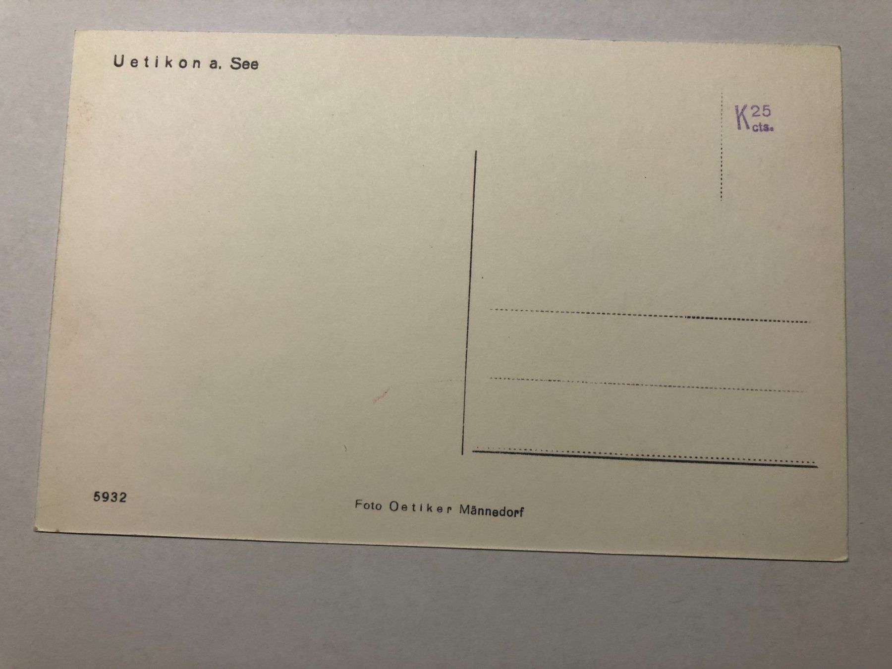 Cartes postales: Uetikon a. See   - Detailkarte – D'occasion à Pfäffikon ZH par Waltoversand 1