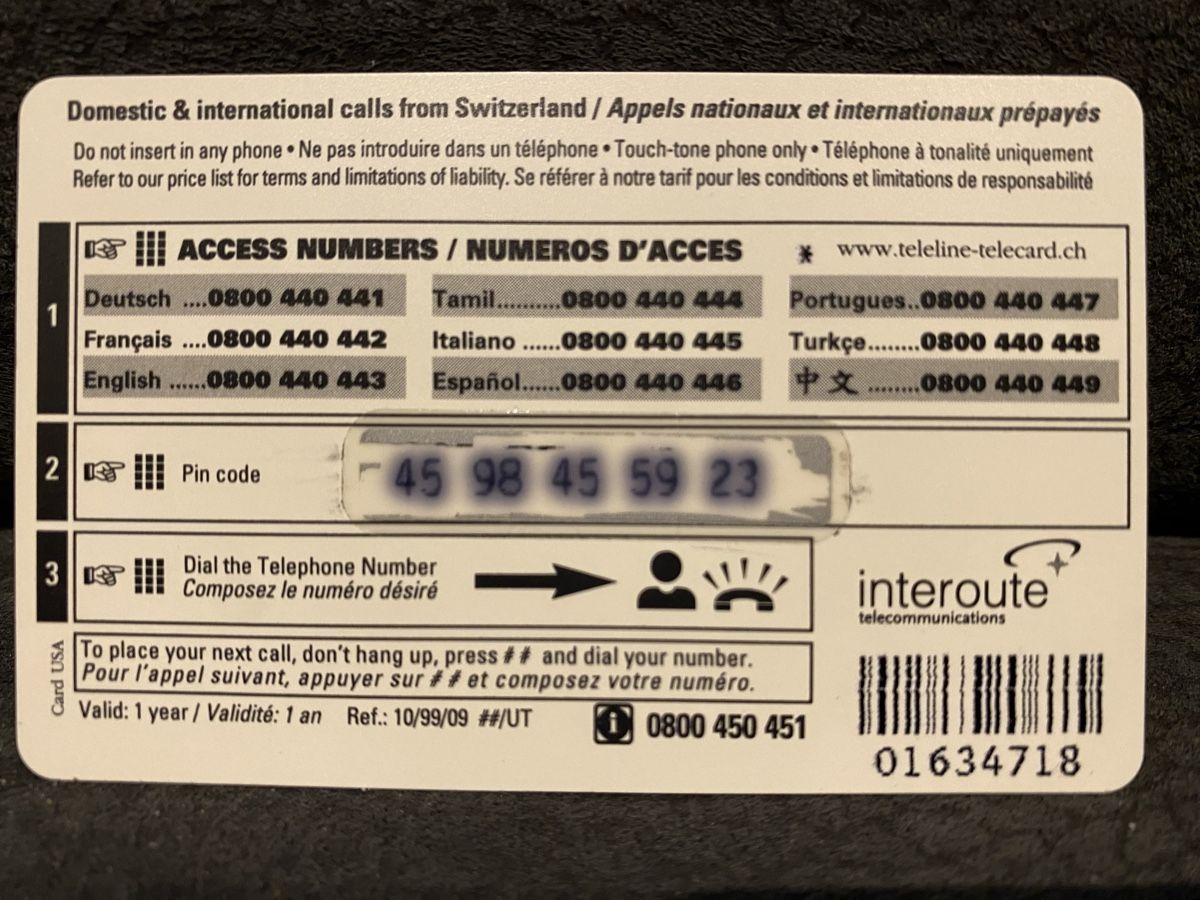 Cartes de téléphone: Teleline – D'occasion à Lausanne par babacard10 1