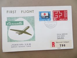 Luftpostbrief (Erstflug) Zürich – Tunis 1963