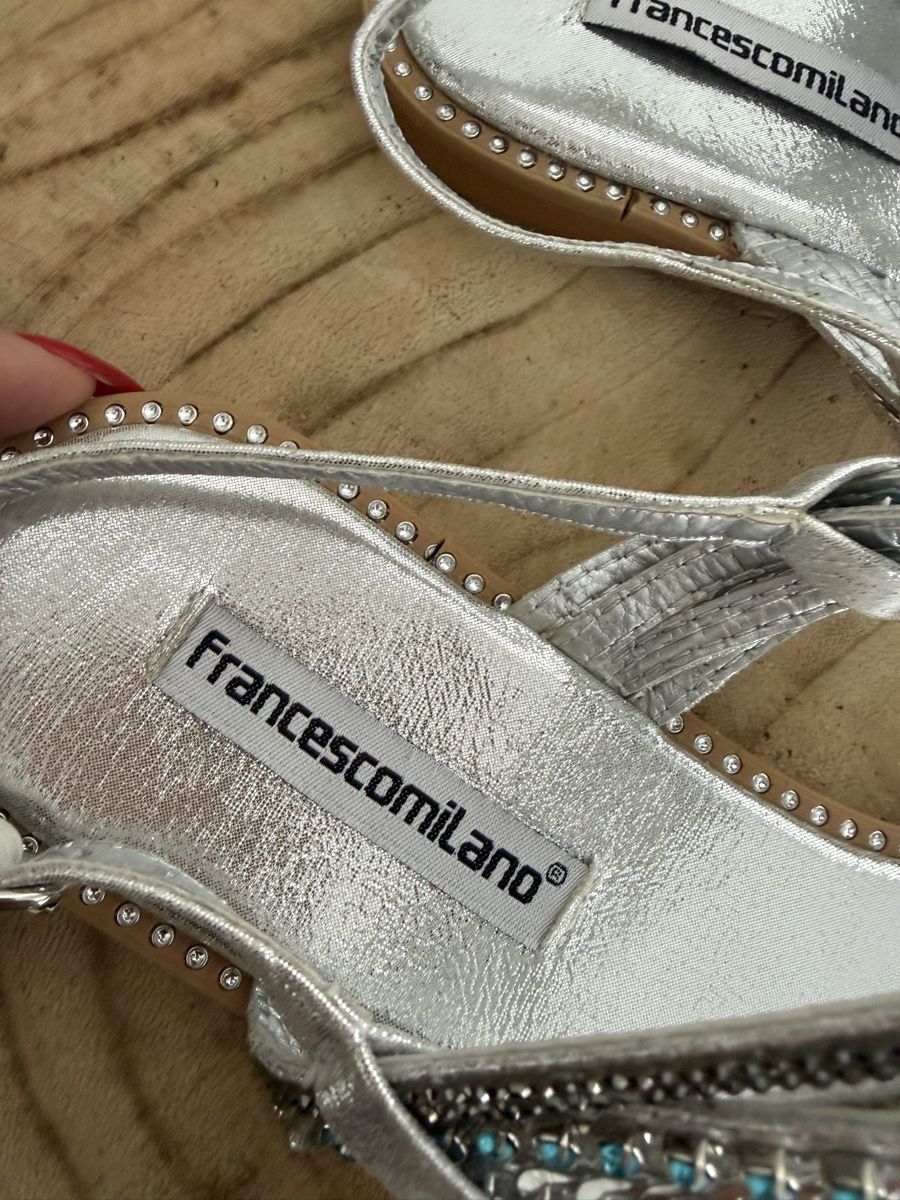 Damenschuhe: Francescomilano Sandalen Silber mit Strass Gr. 39 – Neu (gemäss Beschreibung) aus Hägglingen von Raff_Ella 4