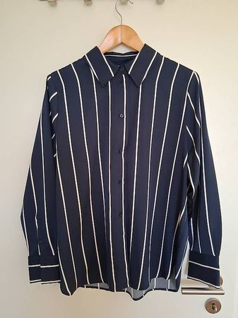 Chemise bleu marine à rayures, Taille L
