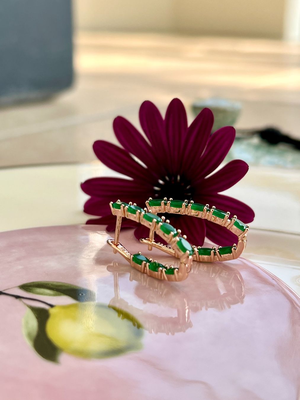 Orecchini pendenti & Orecchini a lobo: Boucles pendantes plaqué or rose - stamp "585" – Nuovo e nell'imballaggio originale da Thônex venduto da Swiss-Jewels 1