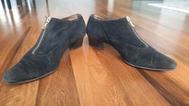 Damenschuhe Bally Schwarz Wildleder Reissverschluss Gr.37
