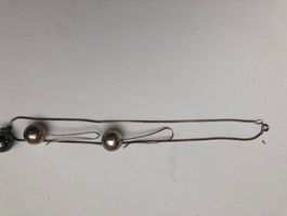 Silber 925  Halskette große Kugel  + Ohrringe