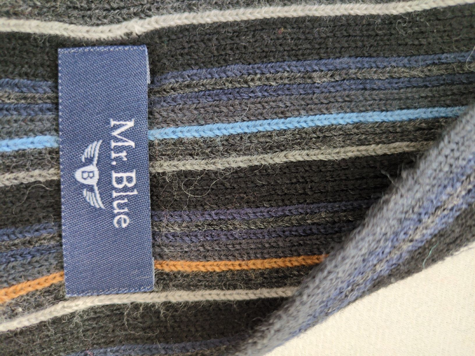 Schals: Schal Mr. Blue, gestreift, Strickschal mit Fransen – Gebraucht aus Rorschach von joh_v2y2 2