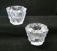 Orrefors Paire de bougeoirs "Iceberg" Design Martti Rytkönen