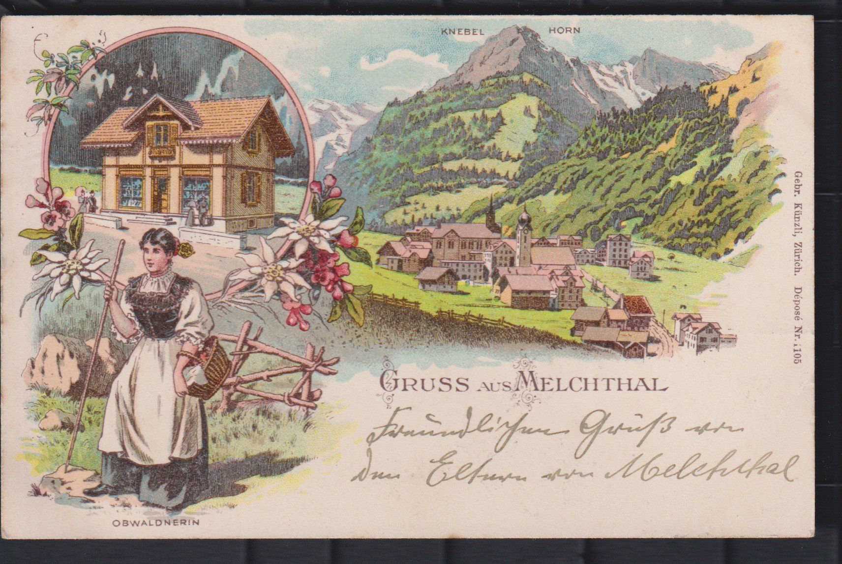 Cartoline postali: Melchtal  OW   -   alte Litho - Ansichtskarte von 1901 – Usato da Vitznau venduto da Ropaku