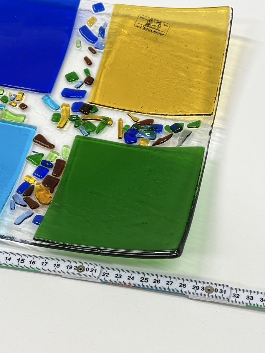 Servierplatten: Handgemachte Glasplatte, farbenfrohes Design, Deko-Highlight – Gebraucht aus Olten von ELHANDEL 4