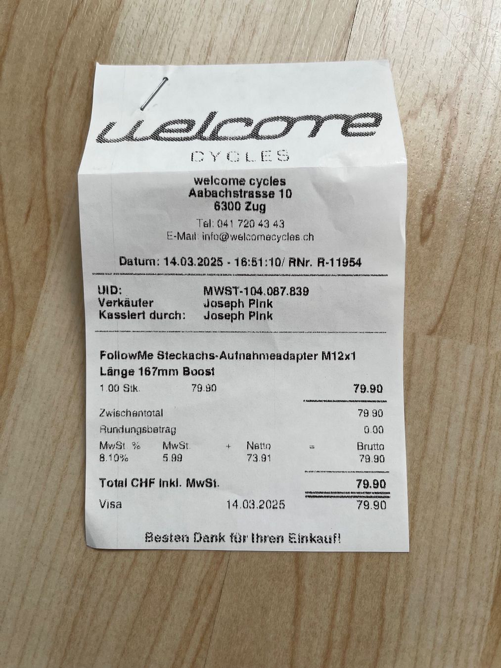 Pezzi di ricambio: Followme Steckachse – Usato da Abtwil AG venduto da AbtWilAG 2